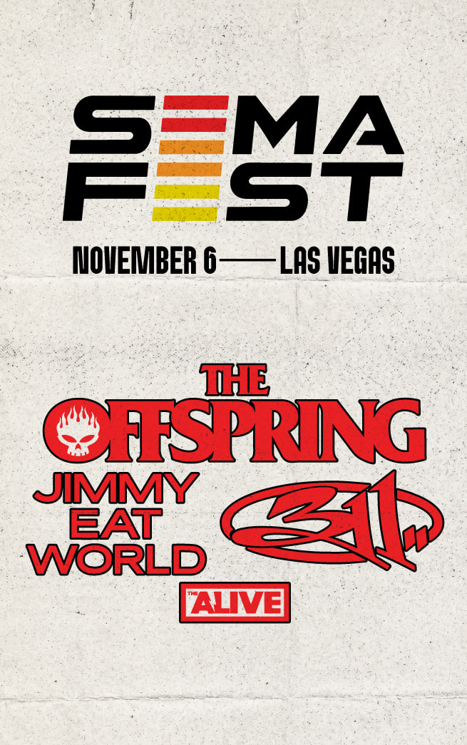 SEMA Fest Flyer - Band lisiting. The Offspring, Jimmy Eats World, 311, and Alive