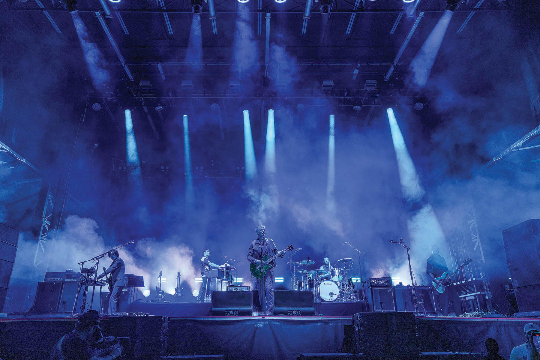 A band performing on stage at SEMA Fest